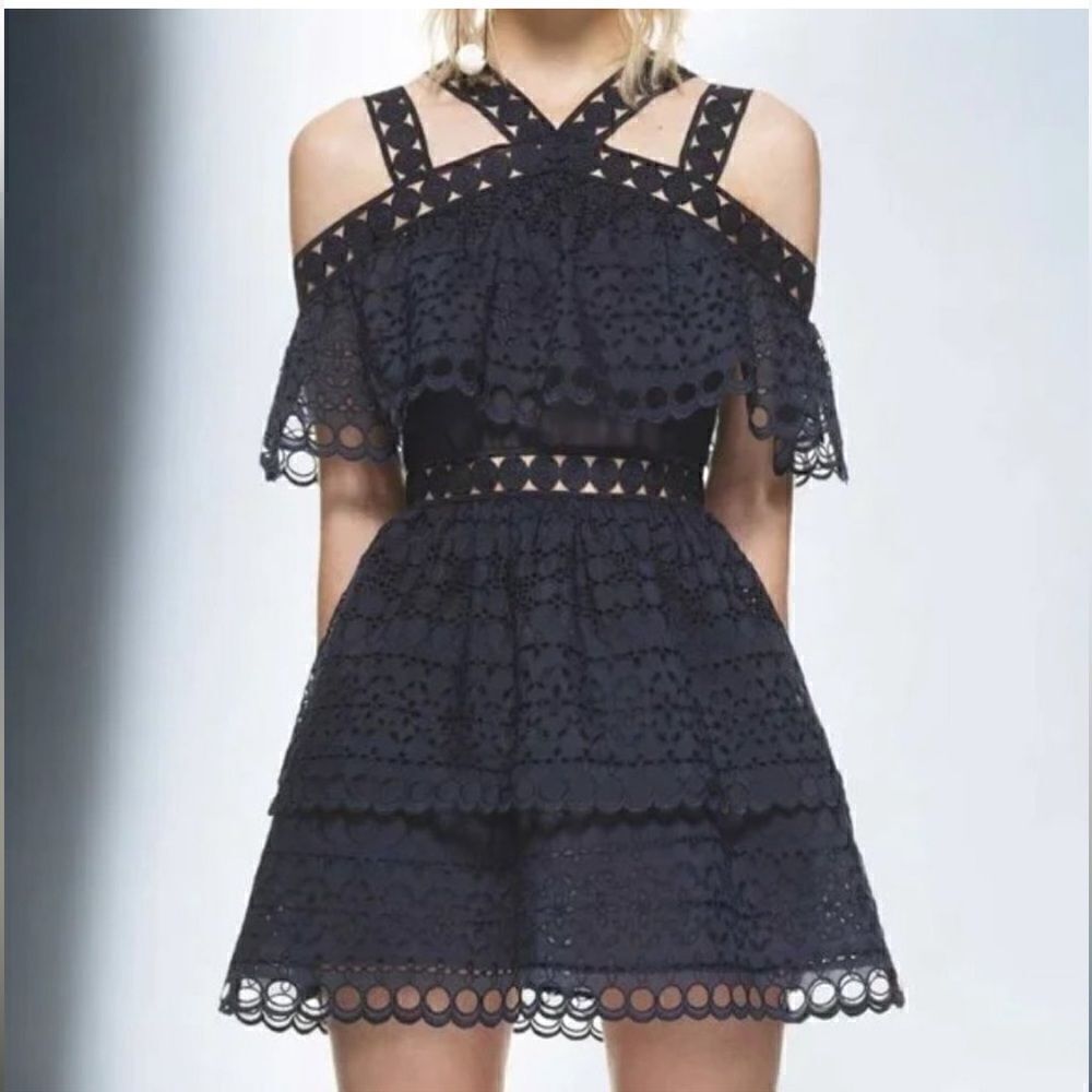 Self-Portrait
Embroidered Tiered Mini Dress Mini Dress W/ Tags